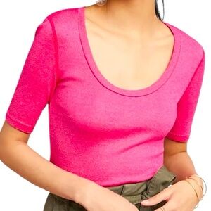 Michael Stars For Anthropologie Shine Scoop Neck Tee Size M/L New Without Tags